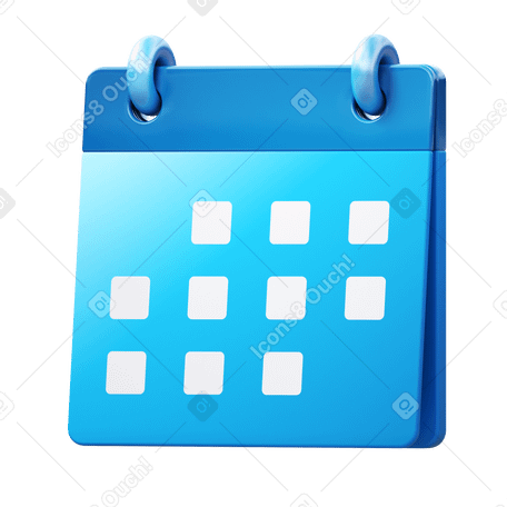 3D calendar PNG, SVG