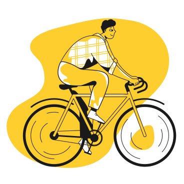 Cyclist in a plaid shirt PNG, SVG