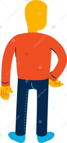 man standing back Illustration in PNG, SVG