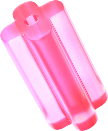 Flower shaped tube made of pink glass PNG, SVG