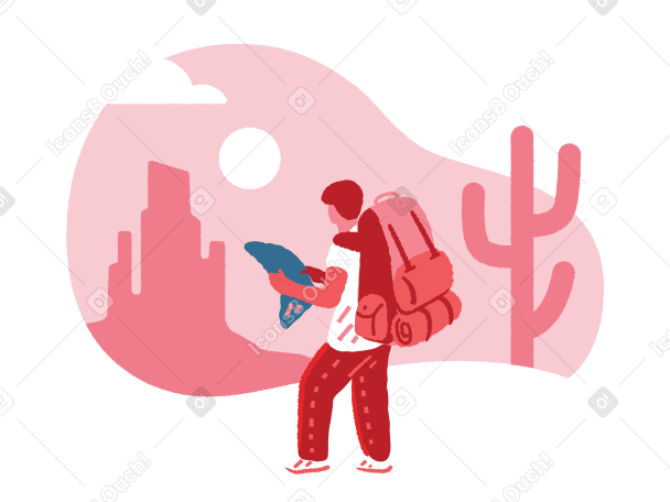 Traveller Illustration in PNG, SVG