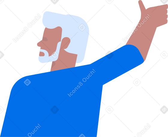 adult man view from back Illustration in PNG, SVG