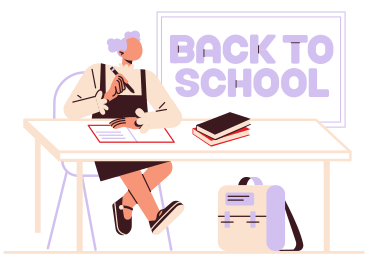 Schriftzug „back to school“ mit dem text einer schülerin PNG, SVG