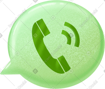 Green bubble with phone handset PNG, SVG