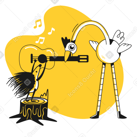 Playing guitar Illustration in PNG, SVG