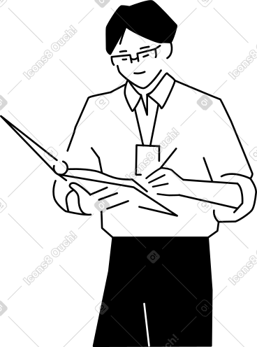 Young man writing in folder PNG, SVG
