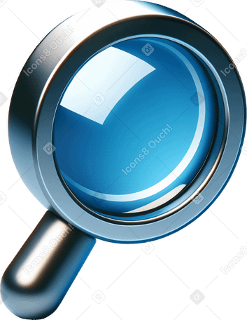 3D magnifying glass PNG, SVG