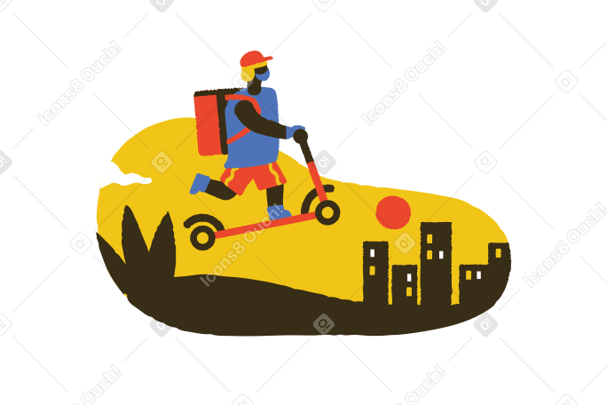 Delivery man Illustration in PNG, SVG