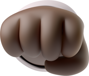 Oncoming fist of a black skin hand PNG, SVG