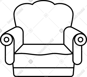 Vintage voluminous armchair PNG, SVG