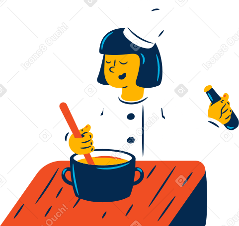 woman cook Illustration in PNG, SVG