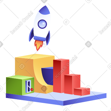 Startup launch and business analytics PNG, SVG