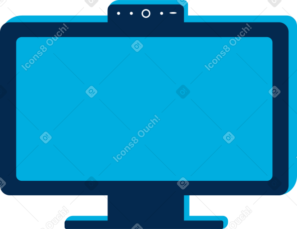 monitor with camera Illustration in PNG, SVG