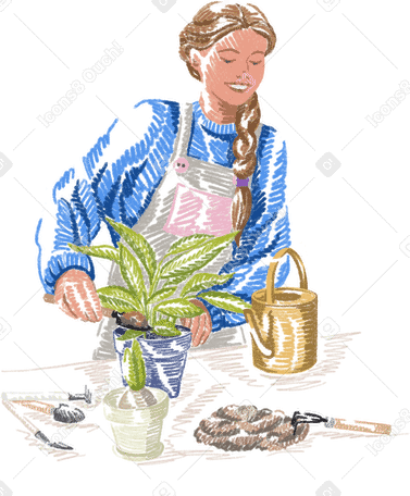 woman gardener PNG, SVG