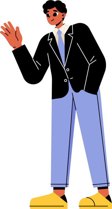 guy in a jacket waving PNG, SVG