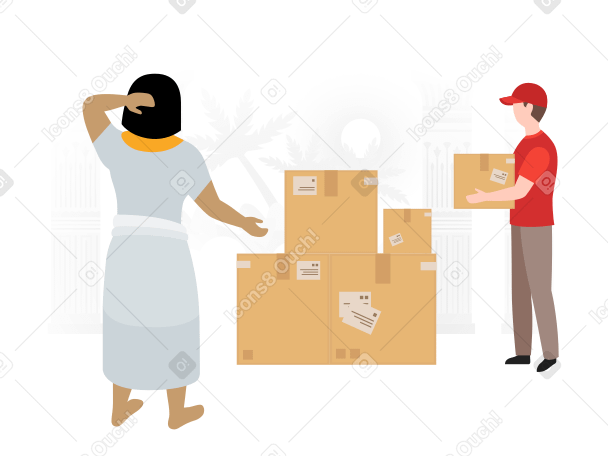 Delivery from the future Illustration in PNG, SVG
