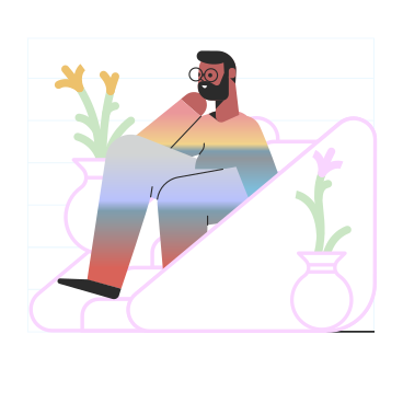 Man sitting on sofa at home PNG, SVG