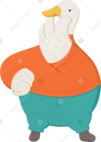 goose in red sweater PNG, SVG