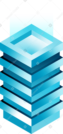 gradient building with glow on top PNG, SVG