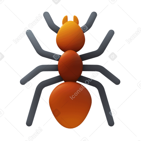 3D ant Illustration in PNG, SVG