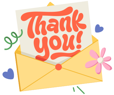 Lettering Thank You! letter in envelope text PNG, SVG