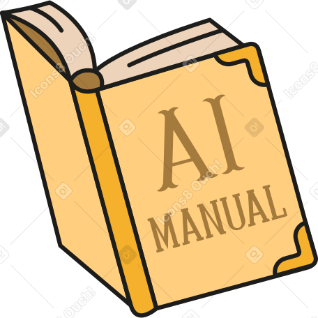 book with the inscription ai manual Illustration in PNG, SVG
