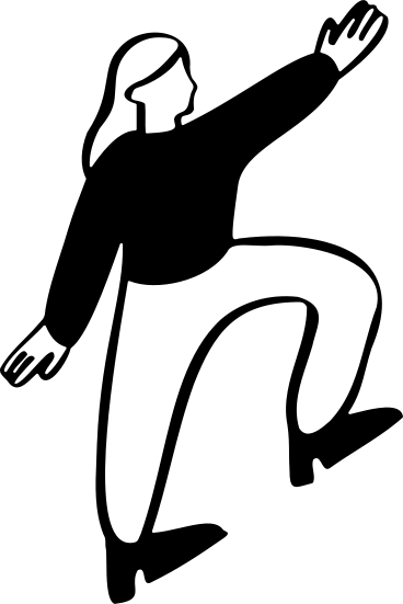 Donna in piedi con la mano tesa PNG, SVG