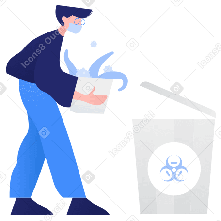 Waste sorting- biohazard Illustration in PNG, SVG