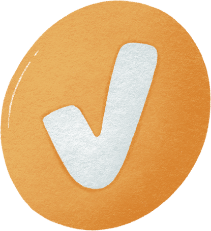 white check mark in the yellow circle Illustration in PNG, SVG