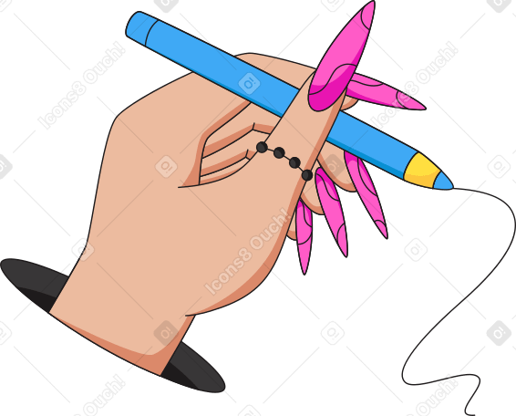 mano con un lápiz PNG, SVG
