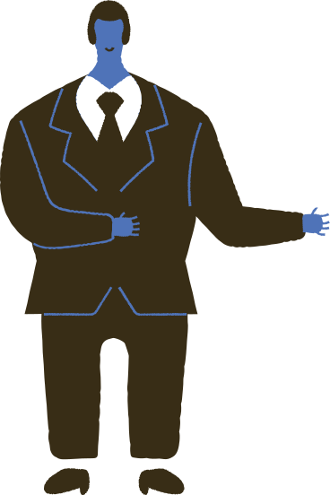 Man with blue skin in black suit PNG、SVG