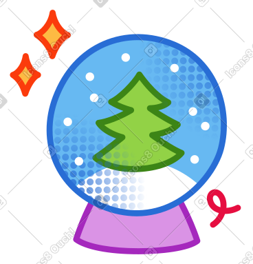 有圣诞树的雪花玻璃球 PNG, SVG