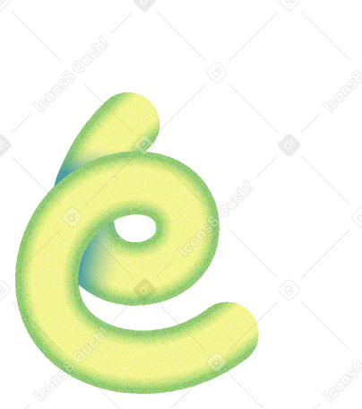 Spirale gialla volumetrica con texture PNG, SVG