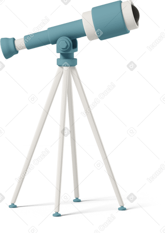 3D telescope Illustration in PNG, SVG