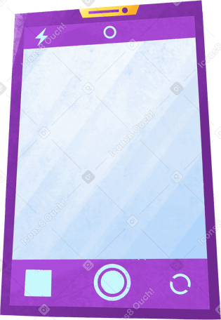 purple phone with a blank screen under the photo Illustration in PNG, SVG