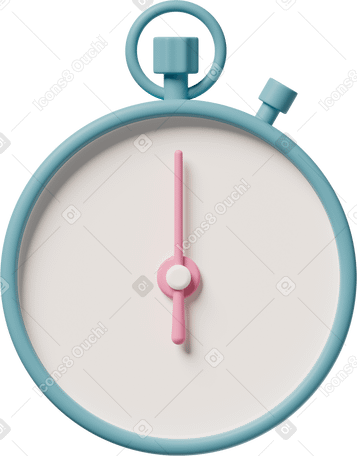 3D Blue stopwatch with pink arrow Illustration in PNG, SVG