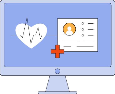 monitor with prescription and heartbeat PNG, SVG