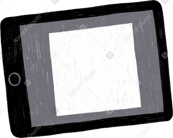 ipad with white screen Illustration in PNG, SVG