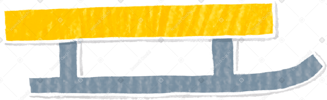 yellow sled Illustration in PNG, SVG