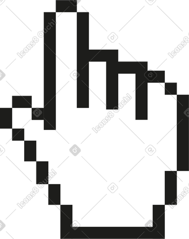 Pixel hand PNG, SVG