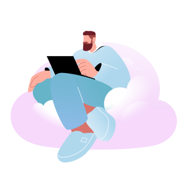 Stockage cloud et homme utilisant le cloud PNG, SVG