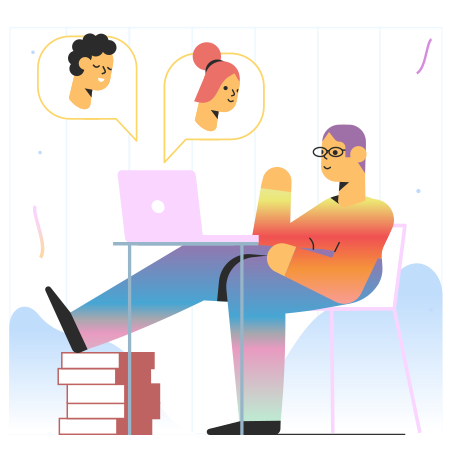 Man having meeting online Illustration in PNG, SVG