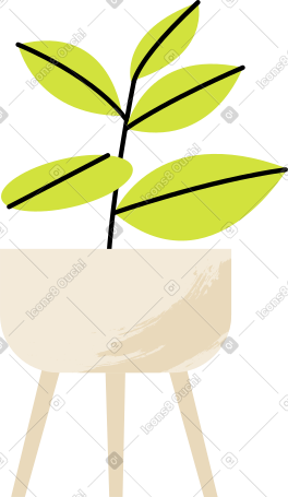 有腿的花盆里的花 PNG, SVG