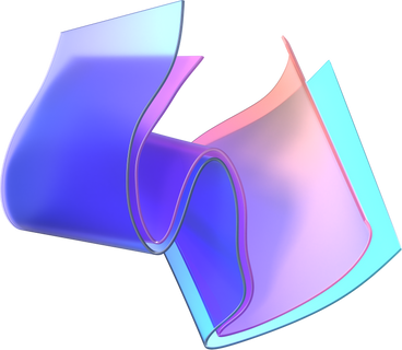 scrunched gradient glass ribbons PNG, SVG