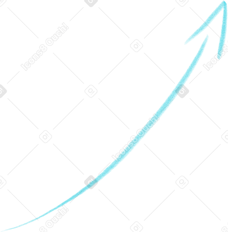 blue growing arrow PNG, SVG