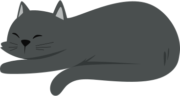 sleeping gray cat PNG, SVG