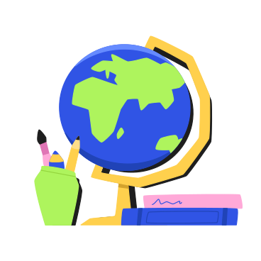 School globe, books and stationery PNG, SVG