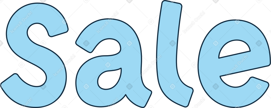 Illustrazione animata lettering blue sale without shadow in GIF, Lottie (JSON), AE