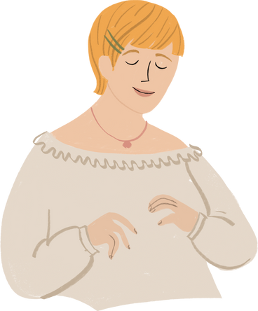 blond woman sitting with closed eyes PNG, SVG