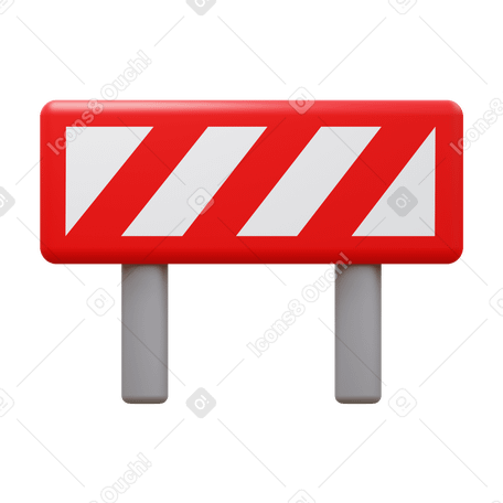 3D traffic barricade PNG, SVG